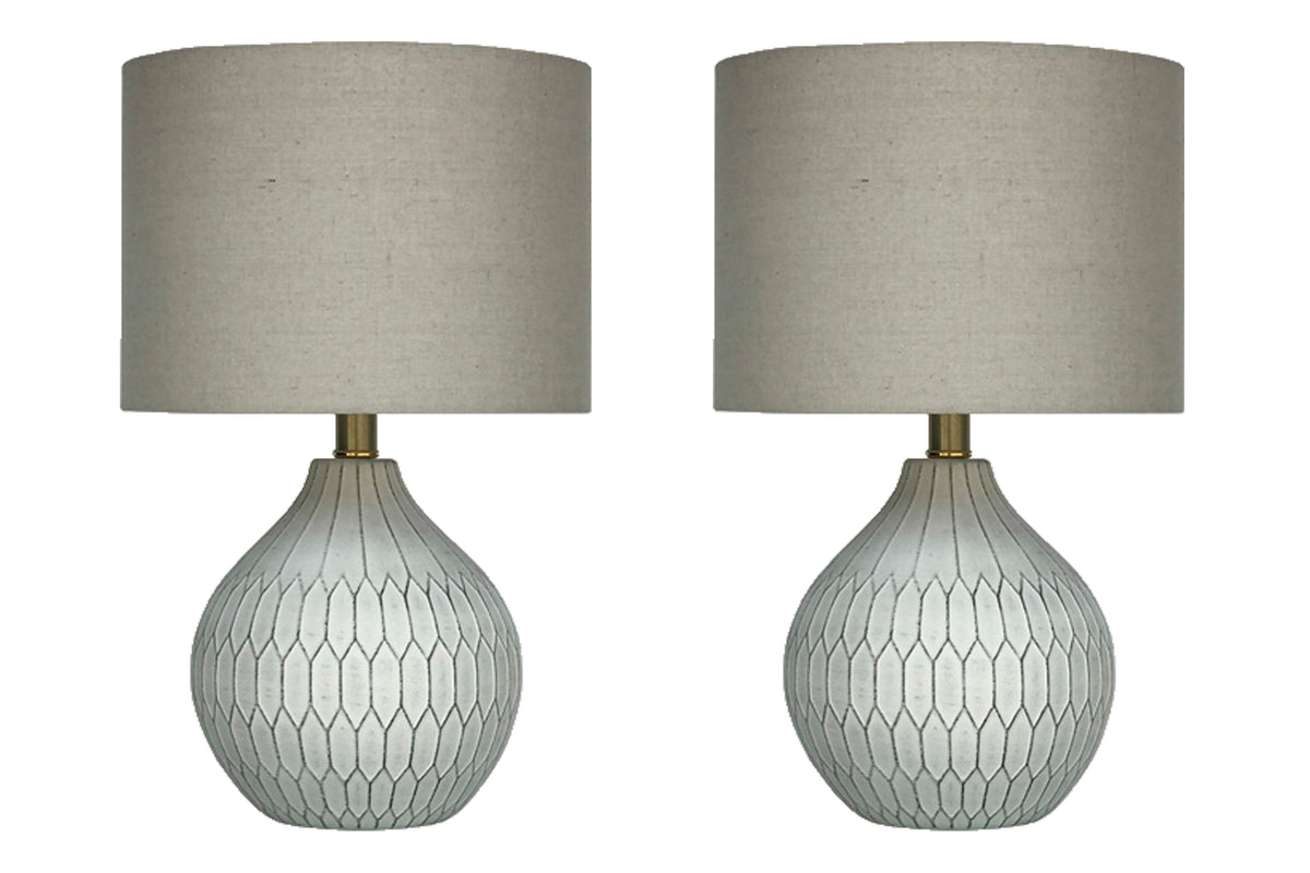 J&M Furniture - Ashley Furniture - Wardmont Table Lamp (Set of 2) - Table Lamp (Set of 2) / White - L180094X2