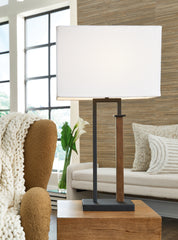 J&M Furniture - Ashley Furniture - Voslen Table Lamp (Set of 2) - Metal Table Lamp (Set of 2) / Black/Brown - L204554