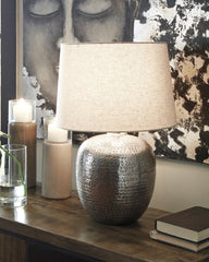 J&M Furniture - Ashley Furniture - Magalie Table Lamp (Set of 2) - Table Lamp (Set of 2) / Antique Silver Finish - L207314X2