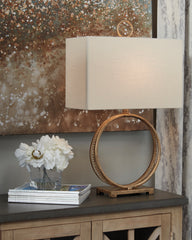J&M Furniture - Ashley Furniture - Mahala Table Lamp (Set of 2) - Table Lamp (Set of 2) / Antique Gold Finish - L208124X2