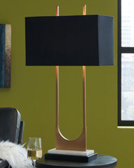 J&M Furniture - Ashley Furniture - Malana Table Lamp (Set of 2) - Table Lamp (Set of 2) / Brass Finish - L208254X2