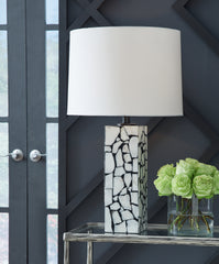 J&M Furniture - Ashley Furniture - Macaria Table Lamp (Set of 2) - Table Lamp (Set of 2) / White/Black - L429044X2