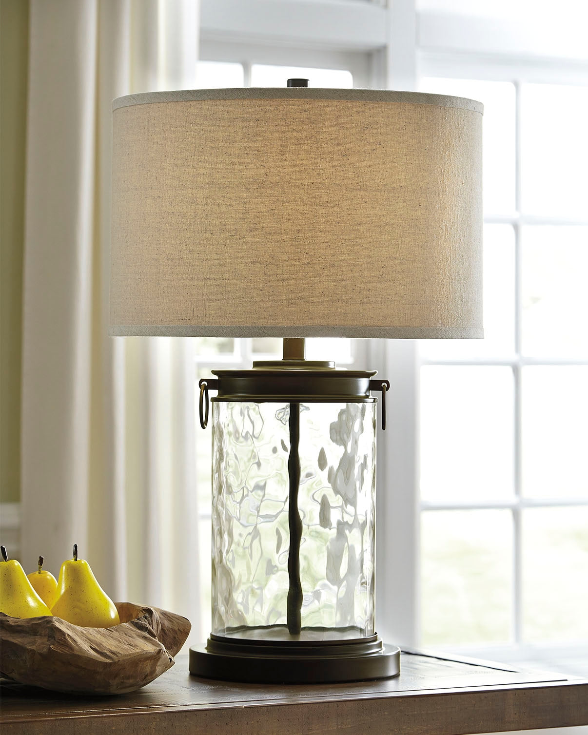 J&M Furniture - Ashley Furniture - Tailynn Table Lamp (Set of 2) - Table Lamp (Set of 2) / Clear/Bronze Finish - L430324X2