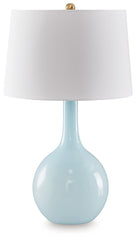 J&M Furniture - Ashley Furniture - Rylanton Table Lamp - Glass Table Lamp (1/CN) / Aqua - L430874
