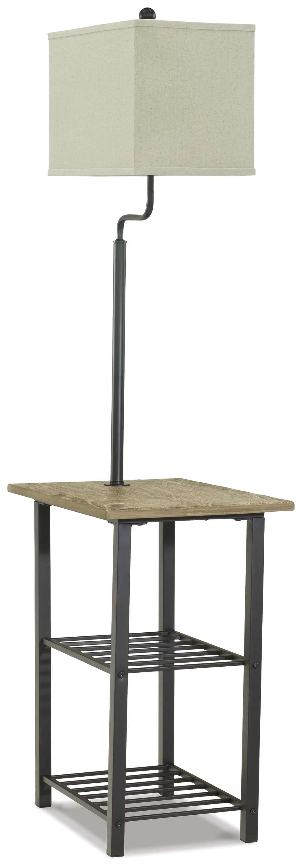 J&M Furniture - Ashley Furniture - Shianne Floor Lamp - Metal Tray Lamp (1/CN) / Black - L734031