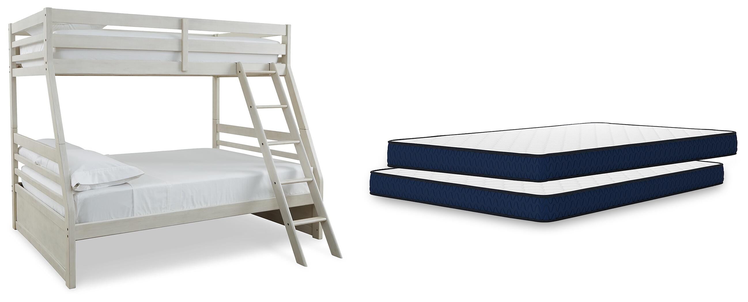 J&M Furniture - Ashley Furniture - Robbinsdale Twin over Full Bunk Bed and Mattresses - Twin over Full Bunk Bed and Mattresses - B742B46