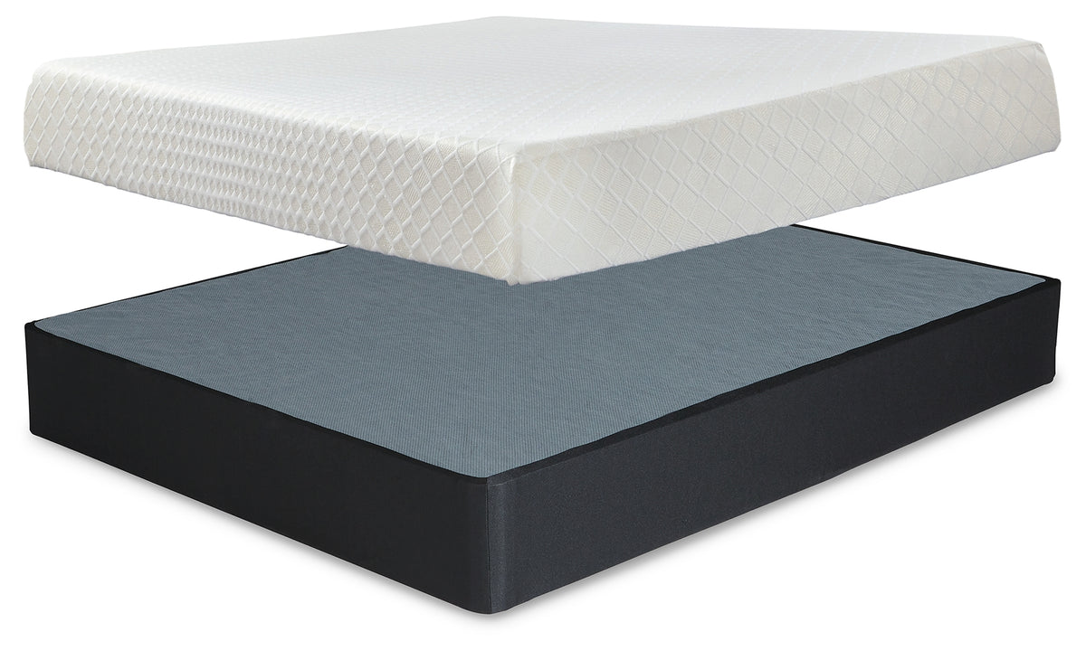 J&M Furniture - Ashley Furniture - 10 Inch Chime Memory Foam King Mattress and Foundation - King Mattress and Foundation - M699M1