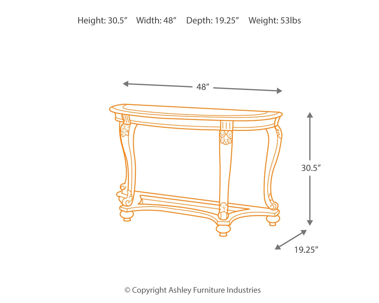 Norcastle Sofa/Console Table Ashley Furniture