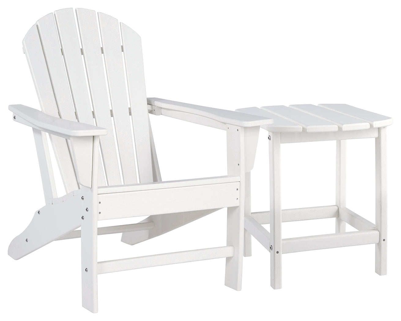 J&M Furniture - Ashley Furniture - Sundown Treasure Adirondack Chair with End Table - Adirondack Chair with End Table / White - P011P1