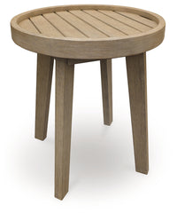 J&M Furniture - Ashley Furniture - Marina Sun Outdoor End Table - Round End Table / Beige - PCP204-706