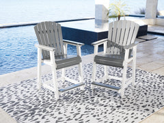J&M Furniture - Ashley Furniture - Transville Outdoor Counter Height Bar Stool (Set of 2) - Barstool (Set of 2) / Gray/White - P210-124