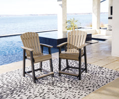 J&M Furniture - Ashley Furniture - Fairen Trail Outdoor Counter Height Bar Stool (Set of 2) - Barstool (Set of 2) / Black/Driftwood - P211-124