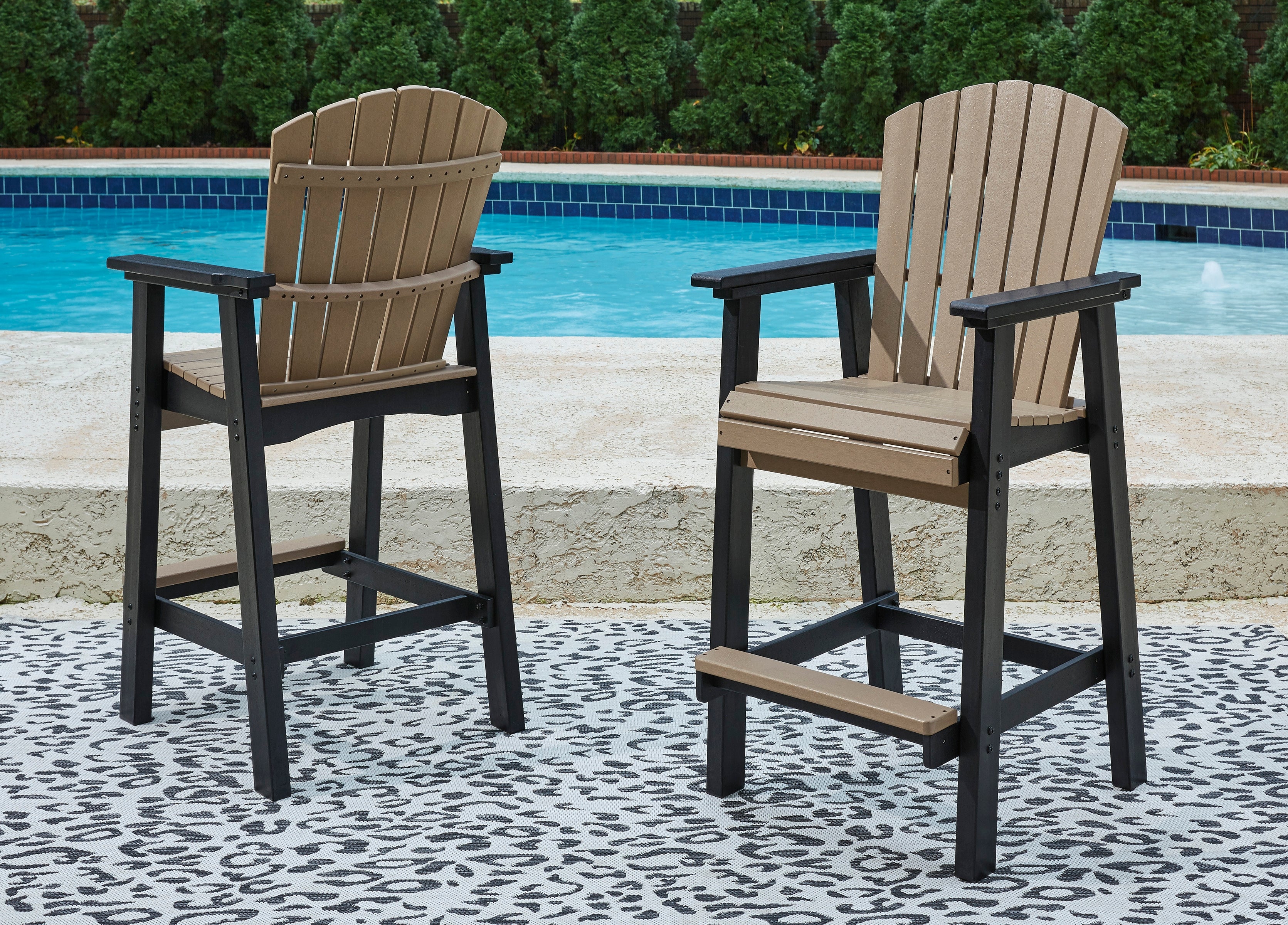 J&M Furniture - Ashley Furniture - Fairen Trail Barstool (Set of 2) - Tall Barstool (Set of 2) / Black/Driftwood - P211-130
