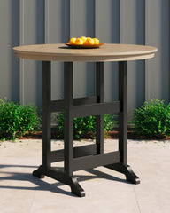 J&M Furniture - Ashley Furniture - Fairen Trail Bar Table - Round Bar Table w/UMB OPT / Black/Driftwood - P211-613