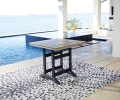 J&M Furniture - Ashley Furniture - Fairen Trail Outdoor Counter Height Dining Table - Square Counter TBL w/UMB OPT / Black/Driftwood - P211-632