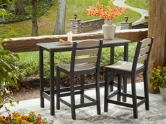 J&M Furniture - Ashley Furniture - Shoreline Beach Outdoor Counter Table and 2 Barstools - Counter Table Set (3/CN) / Black/Beige - PCP221-113
