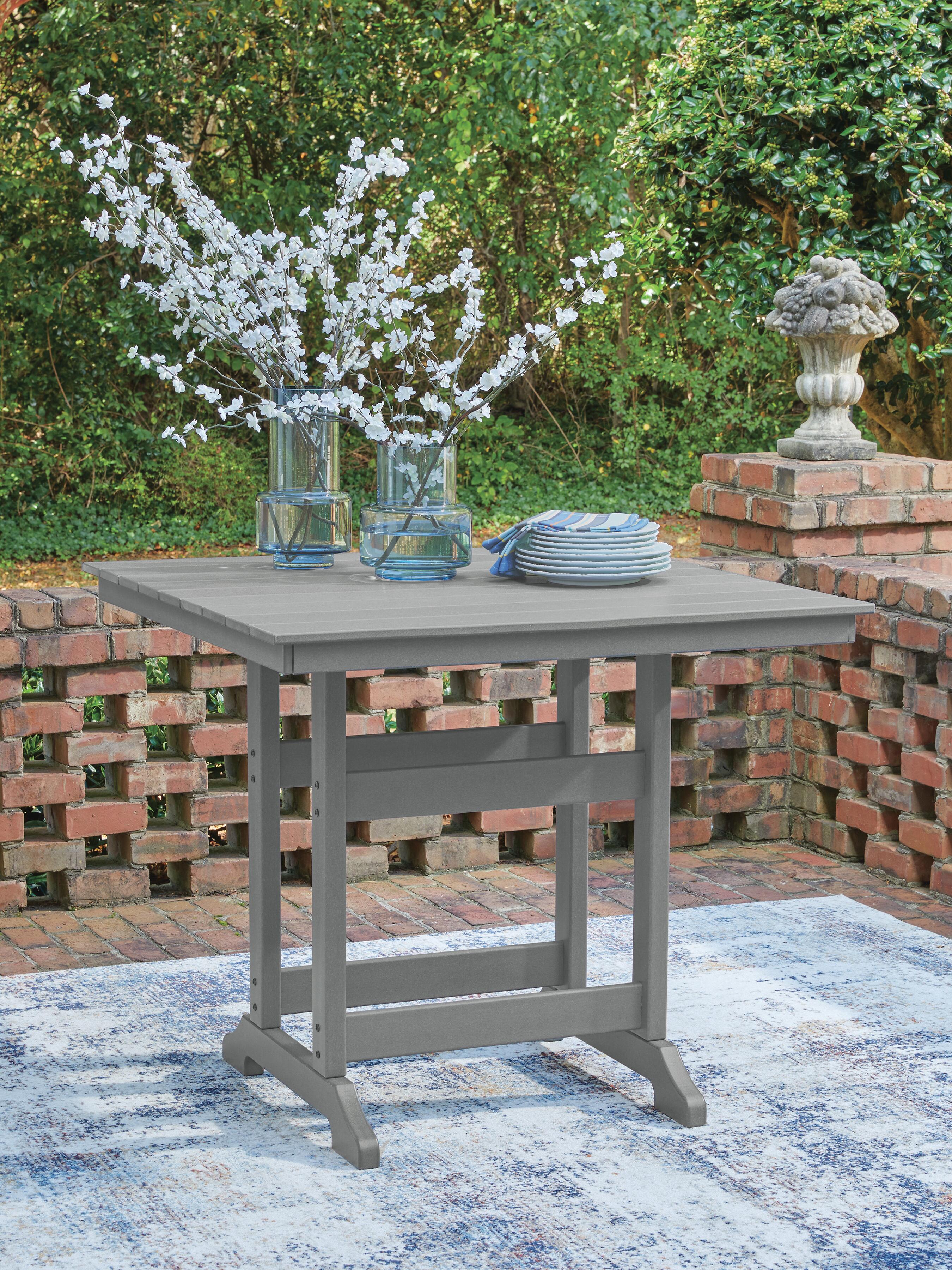 J&M Furniture - Ashley Furniture - Sanctuary Beach Outdoor Counter Height Dining Table - Square Counter TBL w/UMB OPT - PCP227-632