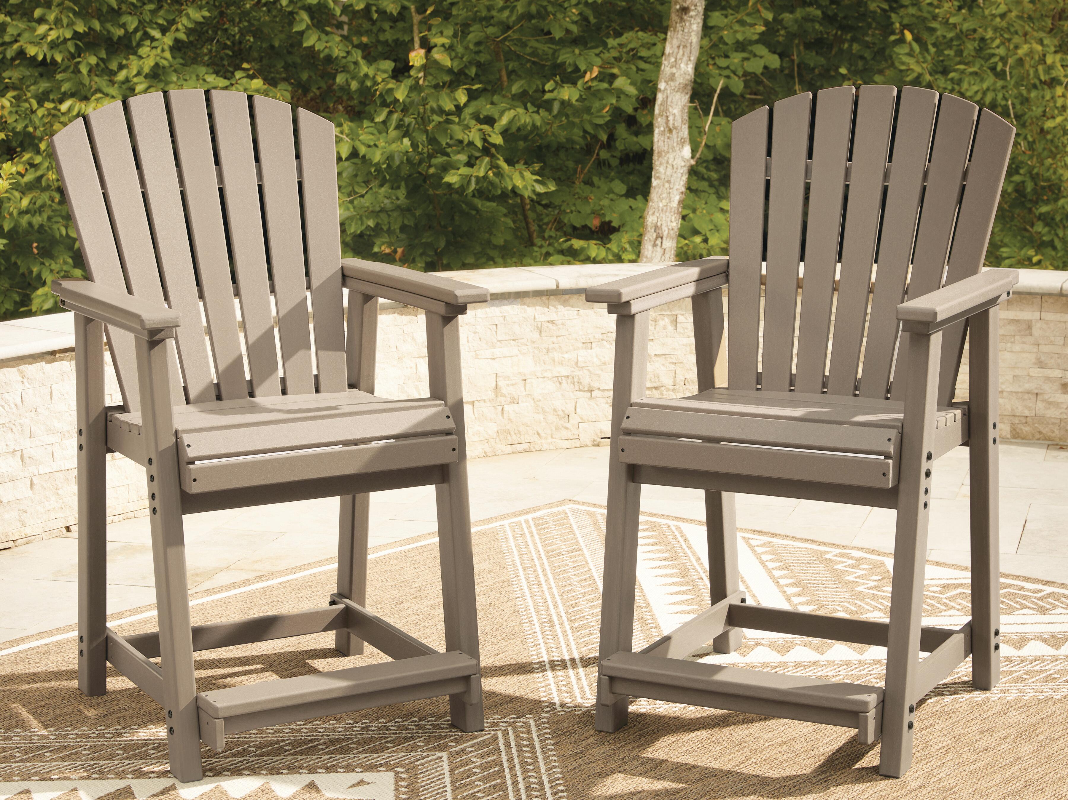 J&M Furniture - Ashley Furniture - Seacliff Beach Outdoor Counter Height Bar Stool (Set of 2) - Barstool (Set of 2) - PCP228-124