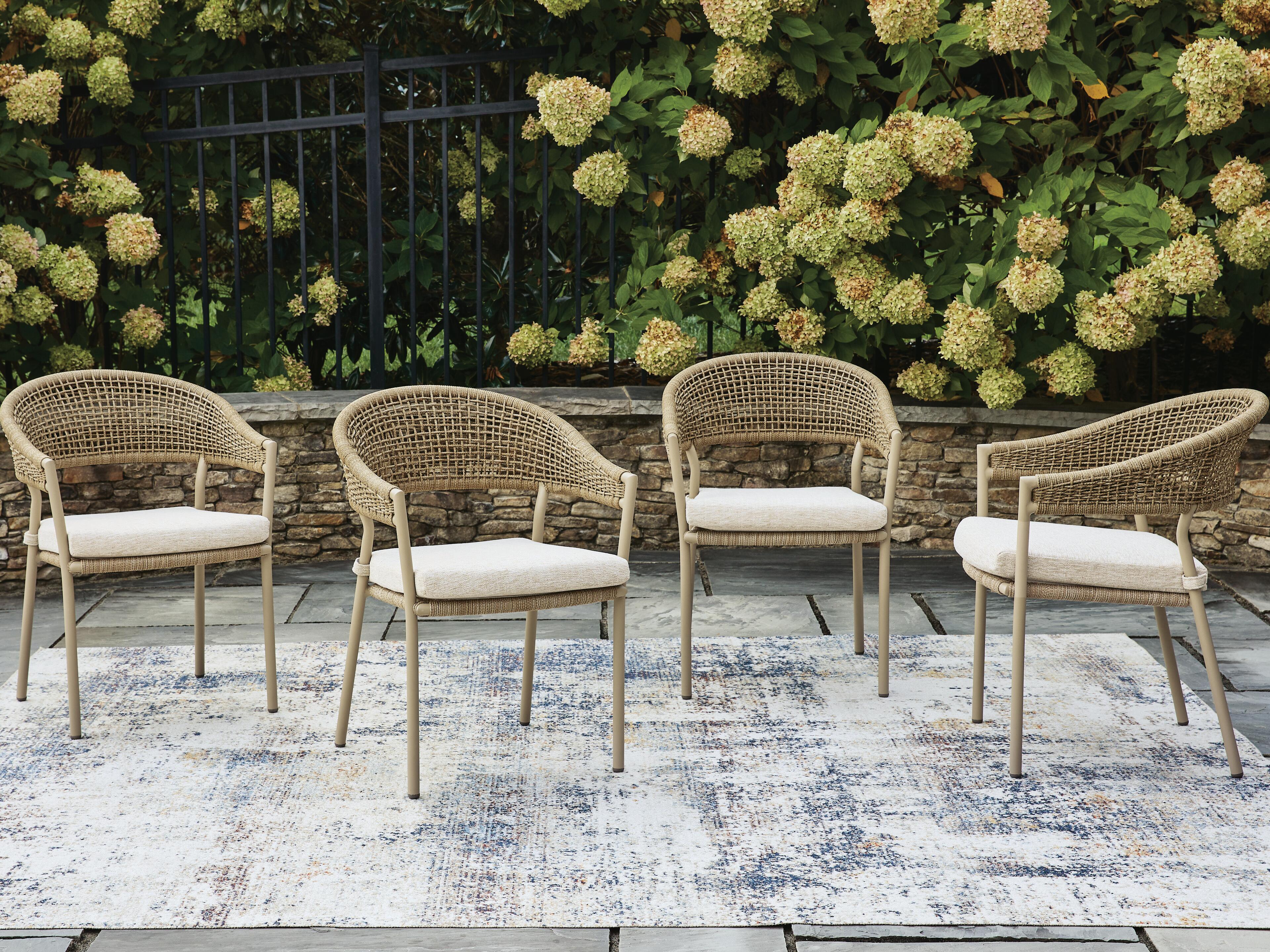 J&M Furniture - Ashley Furniture - Orchard Beach Outdoor Arm Chair with Cushion (Set of 4) - Arm Chair With Cushion (4/CN) - PCP373-601A