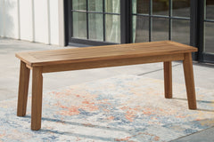 J&M Furniture - Ashley Furniture - Janiyah Outdoor Dining Bench - Bench / Light Brown - P407-600
