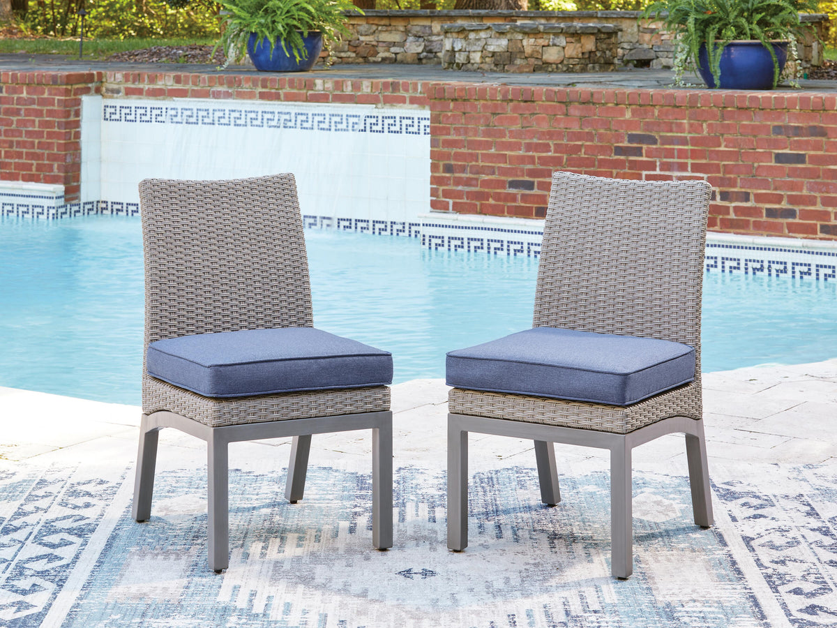 J&M Furniture - Ashley Furniture - Half Moon Beach Outdoor Side Chair with Cushion (Set of 2) - Side Chair with Cushion (Set of 2) - PCP418-601