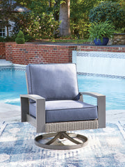 J&M Furniture - Ashley Furniture - Half Moon Beach Outdoor Swivel Lounge Chair with Cushion - Swivel Lounge w/ Cushion - PCP418-821