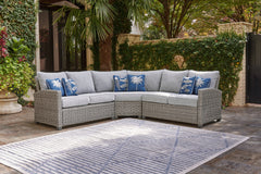 J&M Furniture - Ashley Furniture - Naples Beach 3-Piece Outdoor Sectional - 3-Piece Outdoor Sectional / Light Gray - P439P1