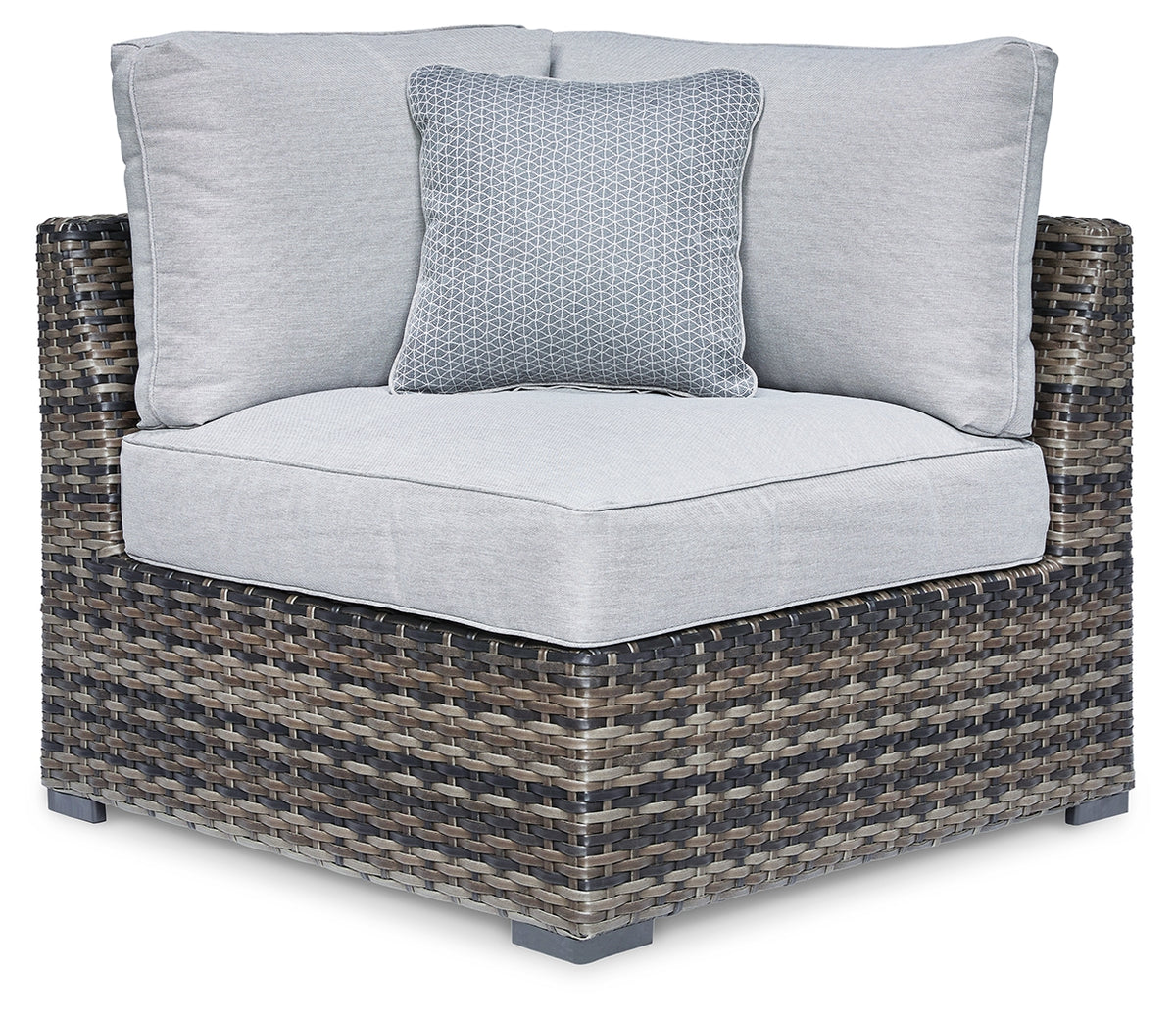 J&M Furniture - Ashley Furniture - Harbor Court Corner with Cushion (Set of 2) - Corner with Cushion (Set of 2) / Gray - P459-877