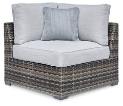 J&M Furniture - Ashley Furniture - Harbor Court Corner with Cushion (Set of 2) - Corner with Cushion (Set of 2) / Gray - P459-877