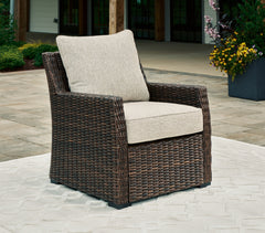 J&M Furniture - Ashley Furniture - Brook Ranch Outdoor Lounge Chair with Cushion - Lounge Chair w/Cushion (1/CN) / Brown - P465-820