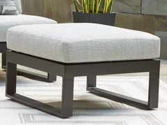J&M Furniture - Ashley Furniture - Beachloft Outdoor Ottoman with Cushion - Ottoman with Cushion / Black/Gray - P490-814