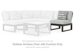 J&M Furniture - Ashley Furniture - Beachloft Outdoor Armless Chair with Cushion - Armless Chair w/Cushion / Black/Gray - P490-846