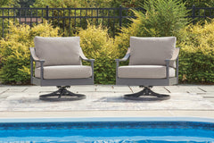 J&M Furniture - Ashley Furniture - Ocean Beach Outdoor Swivel Lounge with Cushion - Swivel Lounge w/ Cushion - PCP510-821