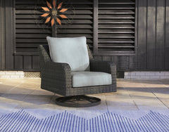 J&M Furniture - Ashley Furniture - Elite Park Outdoor Swivel Lounge with Cushion - Swivel Lounge w/ Cushion / Gray - P518-821