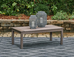 J&M Furniture - Ashley Furniture - Hillside Barn Outdoor Coffee Table - Rectangular Cocktail Table / Brown - P564-701