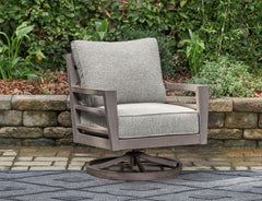 J&M Furniture - Ashley Furniture - Hillside Barn Outdoor Swivel Lounge with Cushion - Swivel Lounge w/ Cushion / Gray/Brown - P564-821