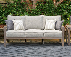 J&M Furniture - Ashley Furniture - Hillside Barn Outdoor Sofa with Cushion - Sofa with Cushion / Gray/Brown - P564-838