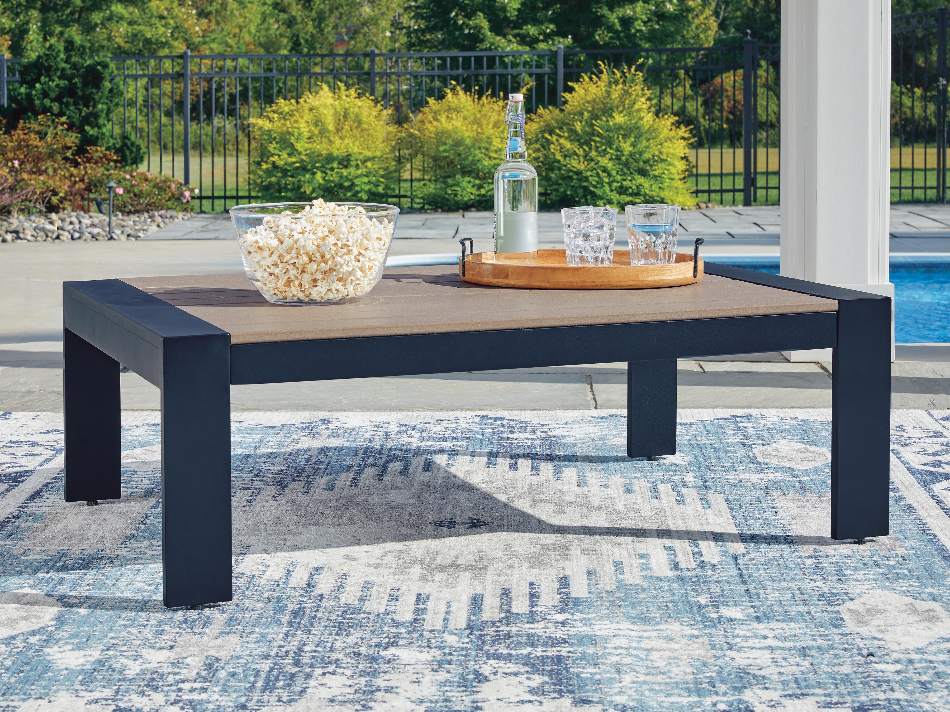 J&M Furniture - Ashley Furniture - East Beach Outdoor Coffee Table - Rectangular Cocktail Table - PCP587-701