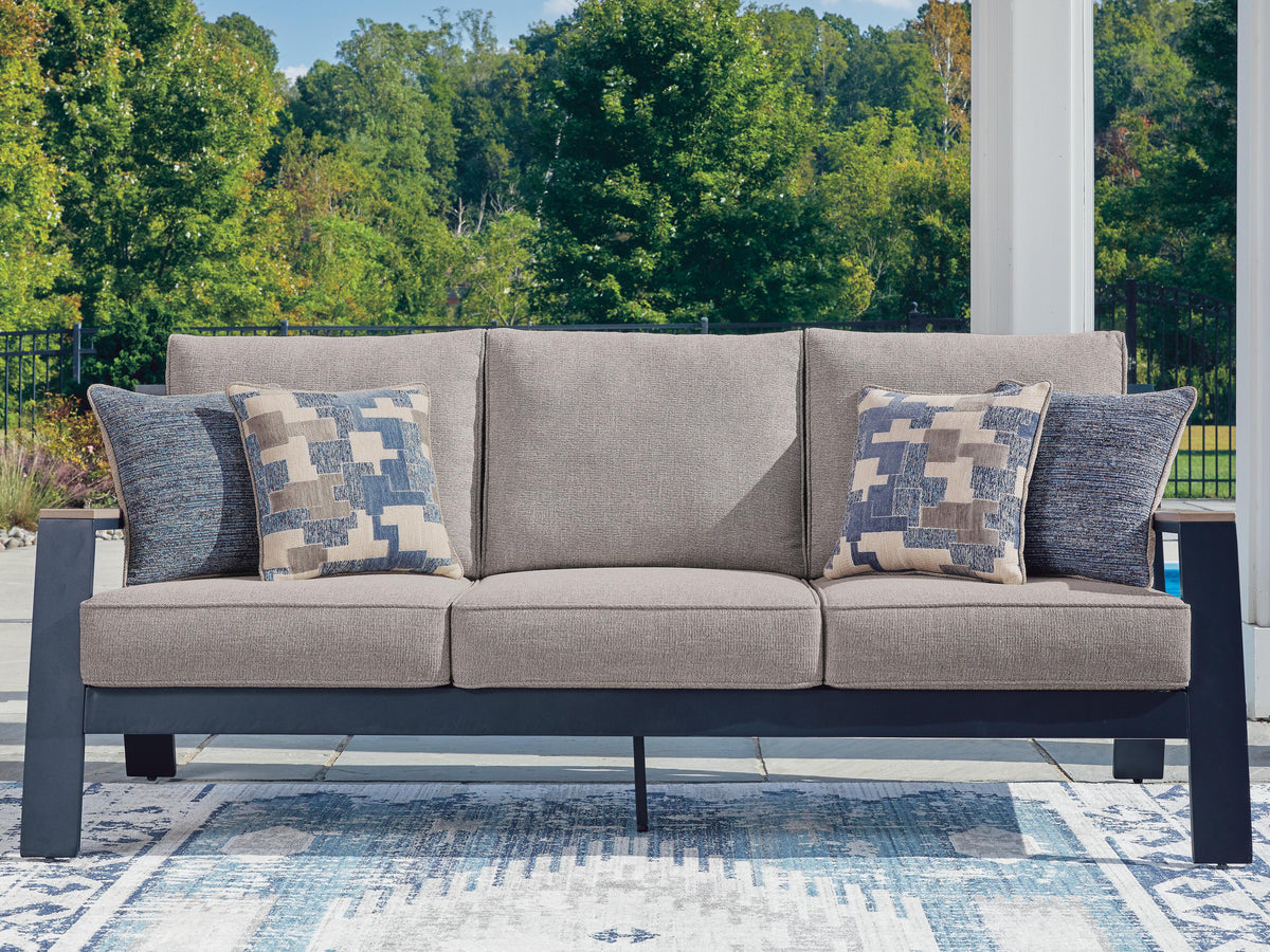 J&M Furniture - Ashley Furniture - East Beach Outdoor Sofa with Cushion - Sofa with Cushion - PCP587-838
