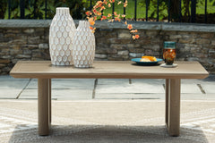 J&M Furniture - Ashley Furniture - Serene Bay Outdoor Coffee Table - Rectangular Cocktail Table / Dark Brown - P671-701