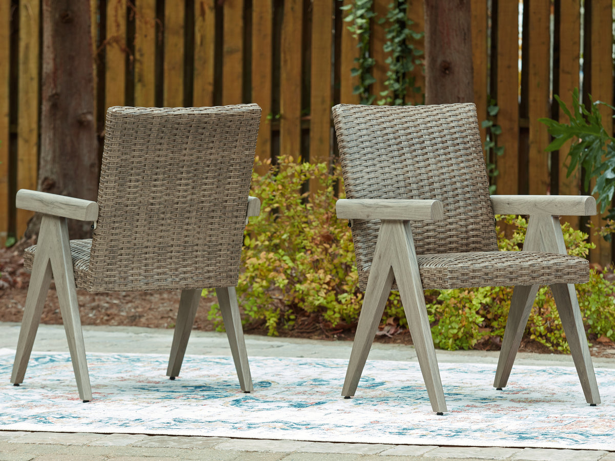 J&M Furniture - Ashley Furniture - Cliff Trails Outdoor Arm Chair (Set of 2) - Arm Chair (Set of 2) / Beige - PCP690-601A