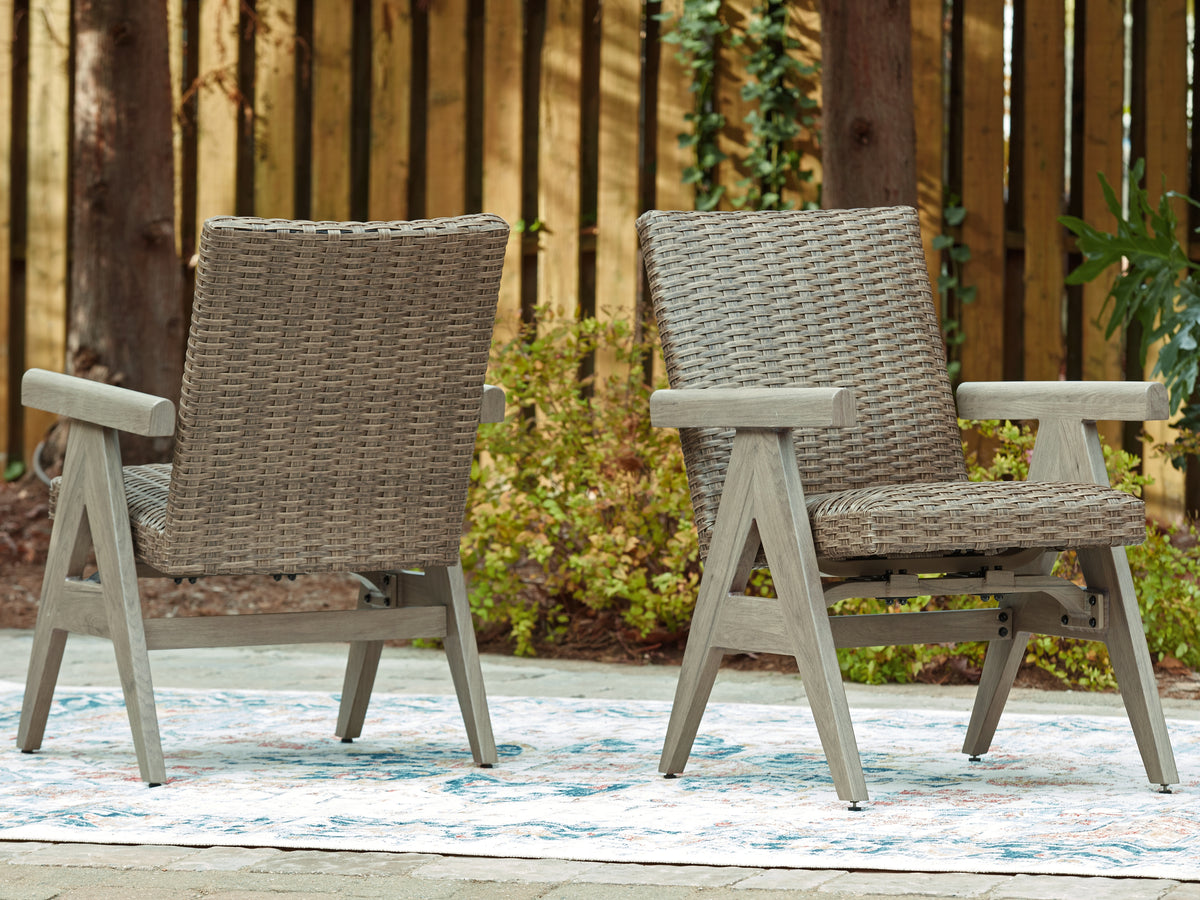 J&M Furniture - Ashley Furniture - Cliff Trails Outdoor Rocking Arm Chair (Set of 2) - Rocking Arm Chair (Set of 2) / Beige - PCP690-602A
