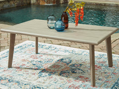J&M Furniture - Ashley Furniture - Cliff Trails Outdoor Dining Table - RECT Dining Table w/UMB OPT / Beige - PCP690-625
