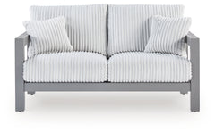 J&M Furniture - Ashley Furniture - Hurley Park Outdoor Loveseat with Cushion - Loveseat w/Cushion / Gray - PCP695-835