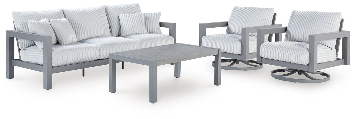 J&M Furniture - Ashley Furniture - Hurley Park Outdoor Sofa, 2 Lounge Chairs and Coffee Table - Outdoor Sofa, 2 Lounge Chairs and Coffee Table - PCP695P2