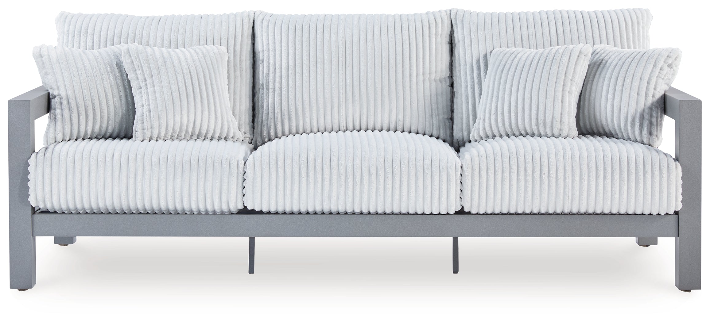 J&M Furniture - Ashley Furniture - Hurley Park Outdoor Sofa with Cushion - Sofa with Cushion / Gray - PCP695-838