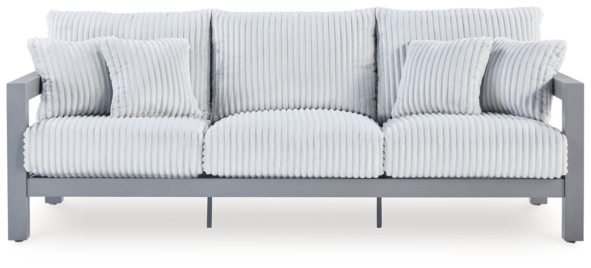 J&M Furniture - Ashley Furniture - Hurley Park Outdoor Sofa with Cushion - Sofa with Cushion / Gray - PCP695-838