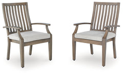 J&M Furniture - Ashley Furniture - Rainier Ranch Outdoor Arm Chair with Cushion (Set of 2) - Arm Chair With Cushion (Set of 2) / Brown/Beige - P701-601A