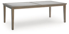 J&M Furniture - Ashley Furniture - Rainier Ranch Outdoor Dining Table - RECT Dining Table w/UMB OPT / Brown/Beige - P701-625