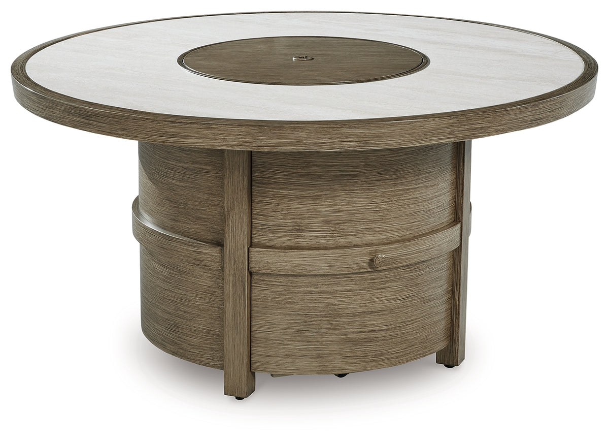 J&M Furniture - Ashley Furniture - Rainier Ranch Fire Pit Table - Round Fire Pit Table / Beige - P701-776